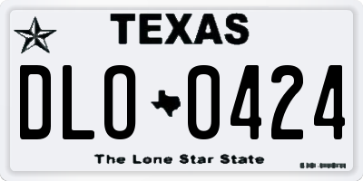 TX license plate DLO0424