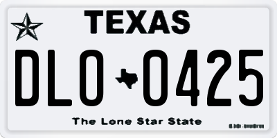 TX license plate DLO0425