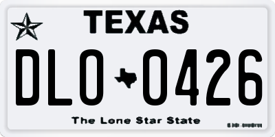 TX license plate DLO0426