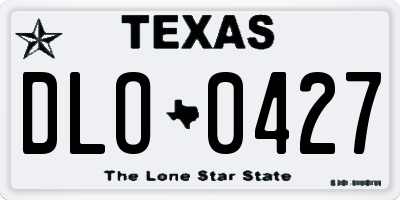 TX license plate DLO0427