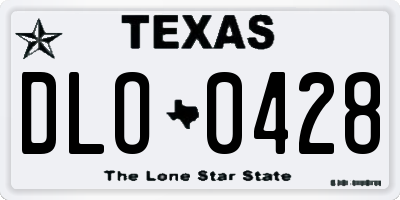 TX license plate DLO0428