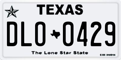 TX license plate DLO0429