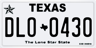 TX license plate DLO0430