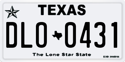 TX license plate DLO0431