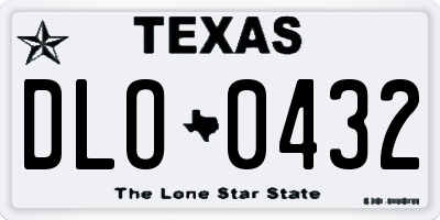 TX license plate DLO0432