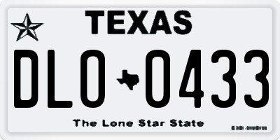 TX license plate DLO0433