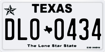 TX license plate DLO0434