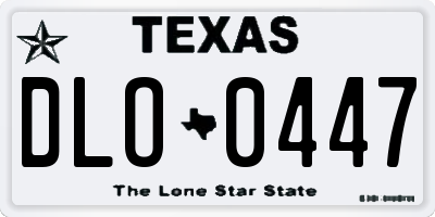 TX license plate DLO0447