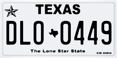 TX license plate DLO0449