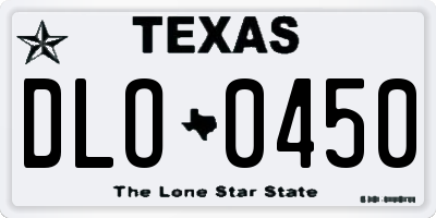 TX license plate DLO0450