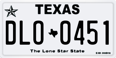 TX license plate DLO0451