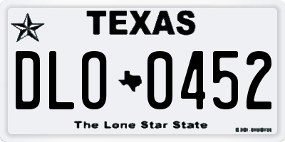 TX license plate DLO0452