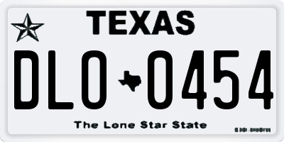TX license plate DLO0454