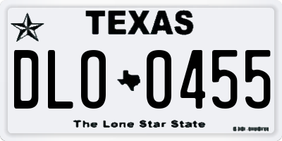 TX license plate DLO0455