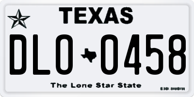 TX license plate DLO0458