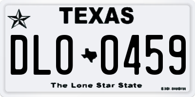 TX license plate DLO0459