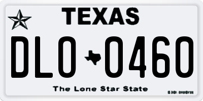 TX license plate DLO0460