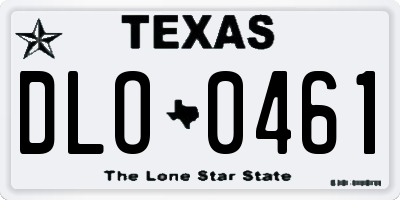 TX license plate DLO0461