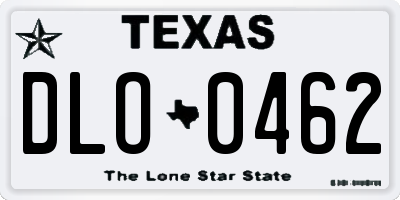 TX license plate DLO0462