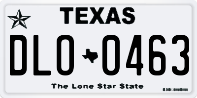 TX license plate DLO0463