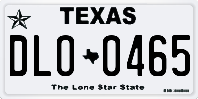 TX license plate DLO0465
