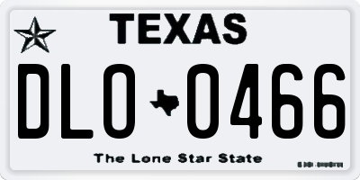 TX license plate DLO0466