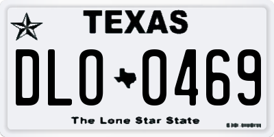 TX license plate DLO0469