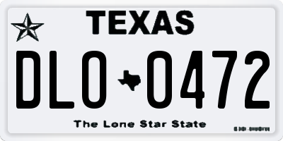 TX license plate DLO0472
