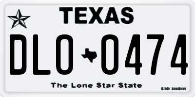 TX license plate DLO0474