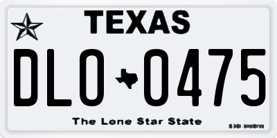 TX license plate DLO0475
