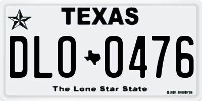 TX license plate DLO0476