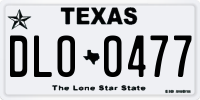 TX license plate DLO0477