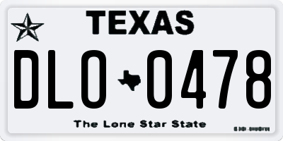 TX license plate DLO0478