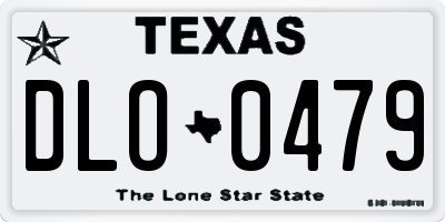 TX license plate DLO0479