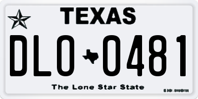 TX license plate DLO0481