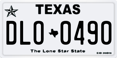 TX license plate DLO0490