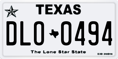 TX license plate DLO0494
