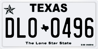 TX license plate DLO0496