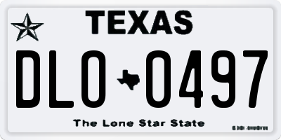 TX license plate DLO0497