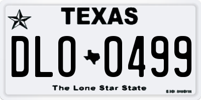 TX license plate DLO0499