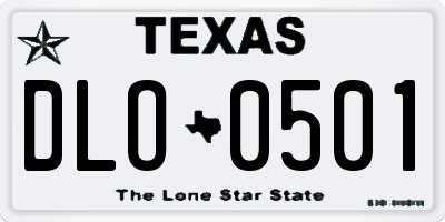 TX license plate DLO0501