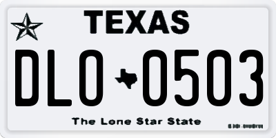 TX license plate DLO0503