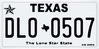 TX license plate DLO0507