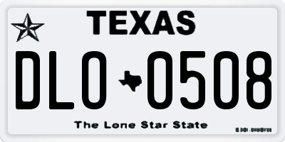 TX license plate DLO0508