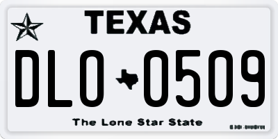 TX license plate DLO0509