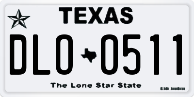 TX license plate DLO0511