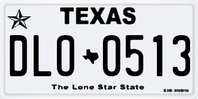 TX license plate DLO0513