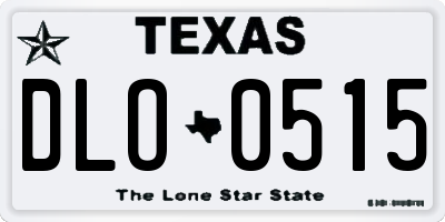 TX license plate DLO0515