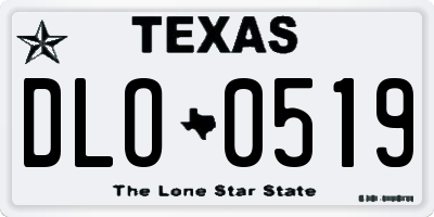 TX license plate DLO0519