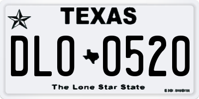 TX license plate DLO0520